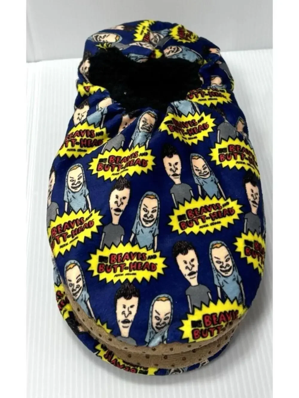 Beavis and Butthead Fuzzy Babba Slipper Socks Pair Size 10/12 -L /XL Men MTV NEW